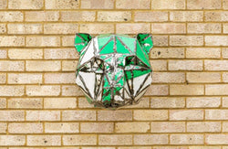 61cm Metal Bear Head Sculpture, Wall Mounted Metal Sculpture
