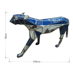 1.9m Panther, Life Sized Recycled Metal Sculpture