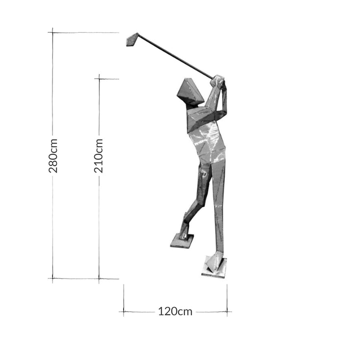 2.1m Golfer, Life Size Metal Sculpture