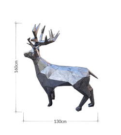 1.6m Buck Deer, Large Life Size Free Standing Metal Sculpture