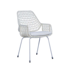 Lily Outdoor Wicker Dinning Chair, White