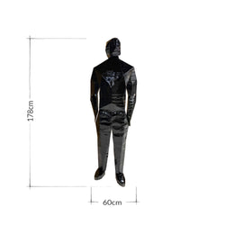 1.78m Thin Man, Life Size Metal Sculpture, Black