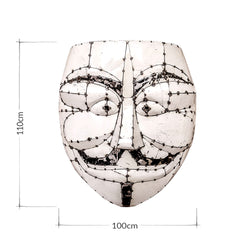 1.05m Vendetta Guy Fawkes Mask, Large Metal Wall Mask