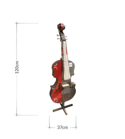 1.2m Cello with Stand, Recycled Metal Sculpture