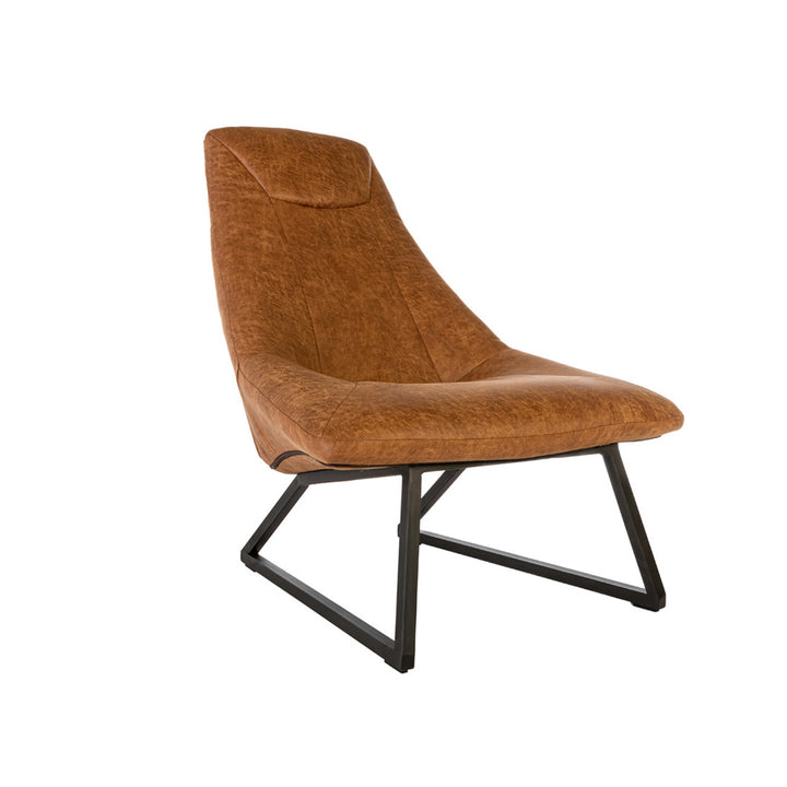 Waxwing Faux Leather Lounge Chair, Brown